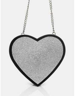 The Phillippa Black PU Diamante Bag