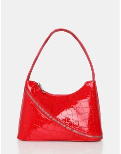 The Alba Red Croc Bag