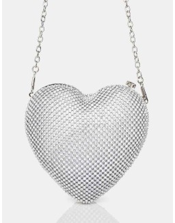 The Ophelia Silver Diamante Clutch Bag