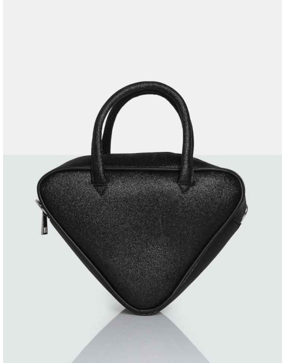 The Diana Black Glitter Triangle Grab Bag