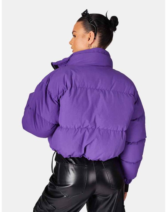 CROPPED POCKET DETAIL PUFFER PURPLE
