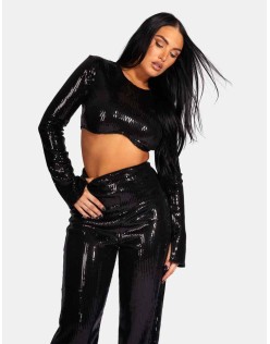 ULTIMATE SEQUIN UNDERBUST TOP BLACK