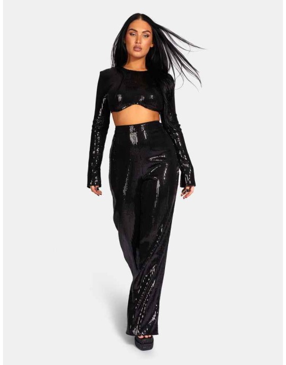 ULTIMATE SEQUIN UNDERBUST TOP BLACK