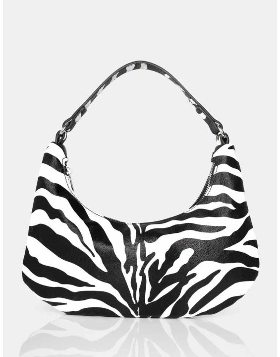 The Shiloh Zebra Monochrome PU Shoulder Bag