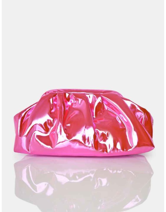 The Project Pink Iridescent Metallic Clutch Bag
