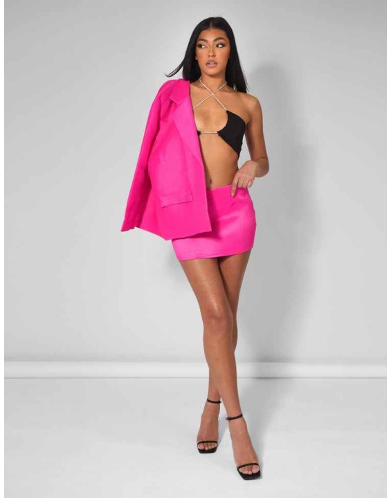 Tailored Micro Mini Skirt Pink