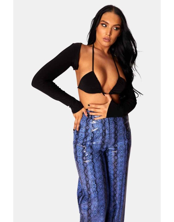 Bikini Top And Shrug Slinky Top Black