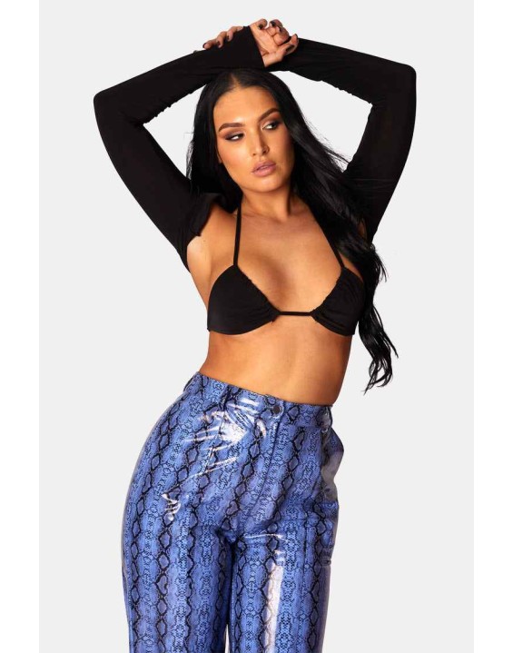 Bikini Top And Shrug Slinky Top Black