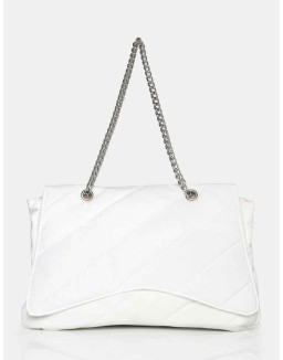 The Laina White Nylon Tote Bag