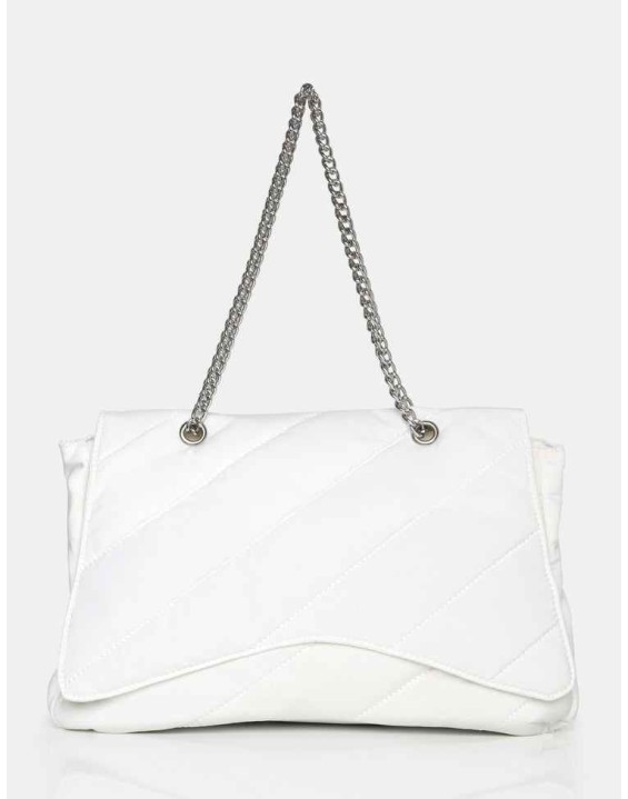 The Laina White Nylon Tote Bag