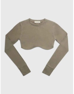LONG SLEEVE UNDERBUST CROP TOP ELM