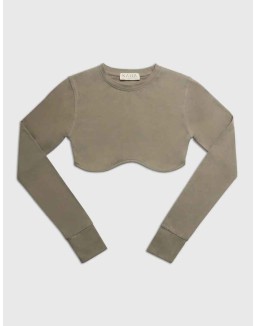 LONG SLEEVE UNDERBUST CROP TOP ELM