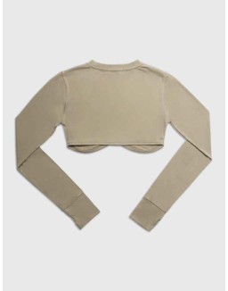 LONG SLEEVE UNDERBUST CROP TOP ELM