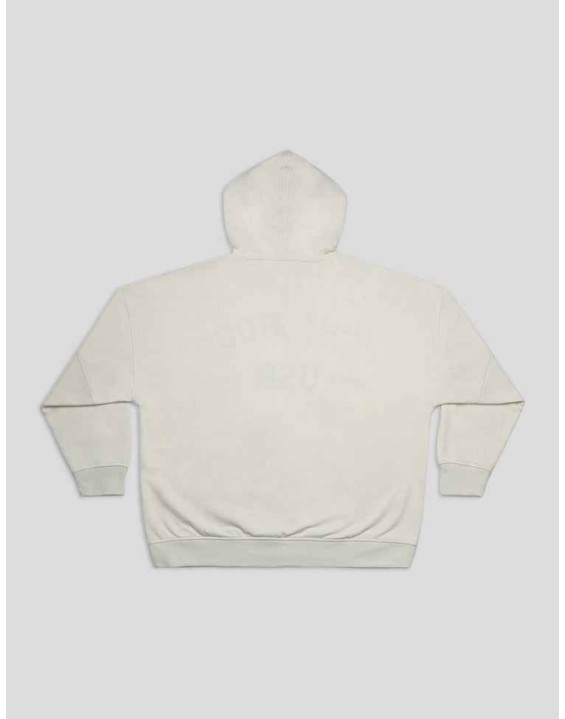 CHIGAGO SLOGAN OVERSIZED HOODIE ECRU