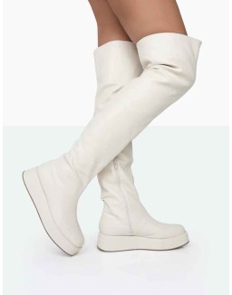 Erica Bone Pu Chunky Platform Sole Over The Knee Boots