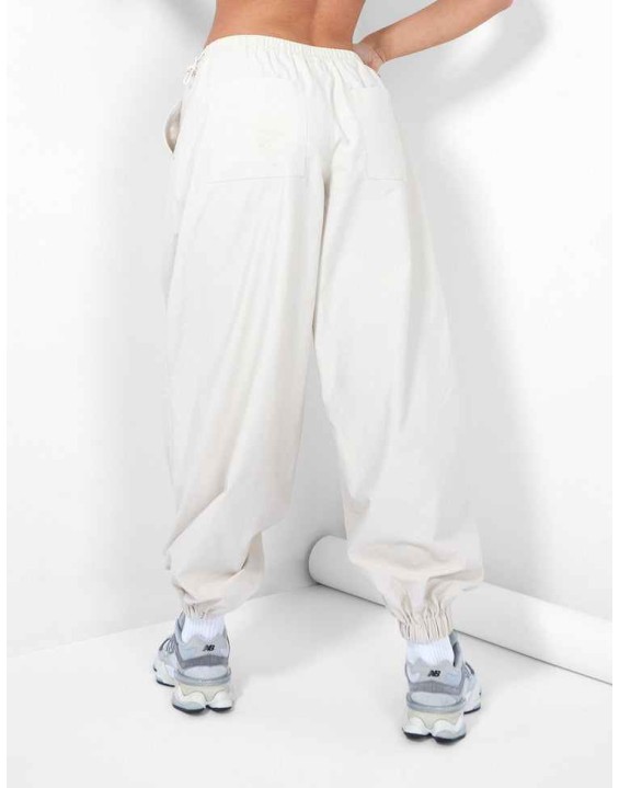 DRAWSTRING WAIST PARACHUTE CARGO TROUSERS STONE