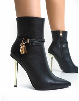 Niko Black Satin Diamante Barely There Square Toe Stiletto Heels