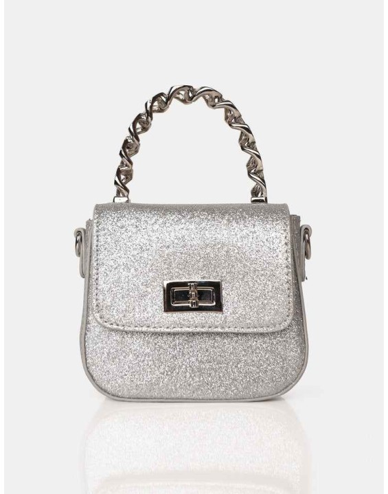 The Bridgerton Silver Glitter Mini Bag