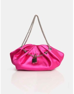 The Barbie Hot Pink Satin Lock and Chain Mini Bag