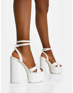 Leo Edition White Patent Platform High Heels