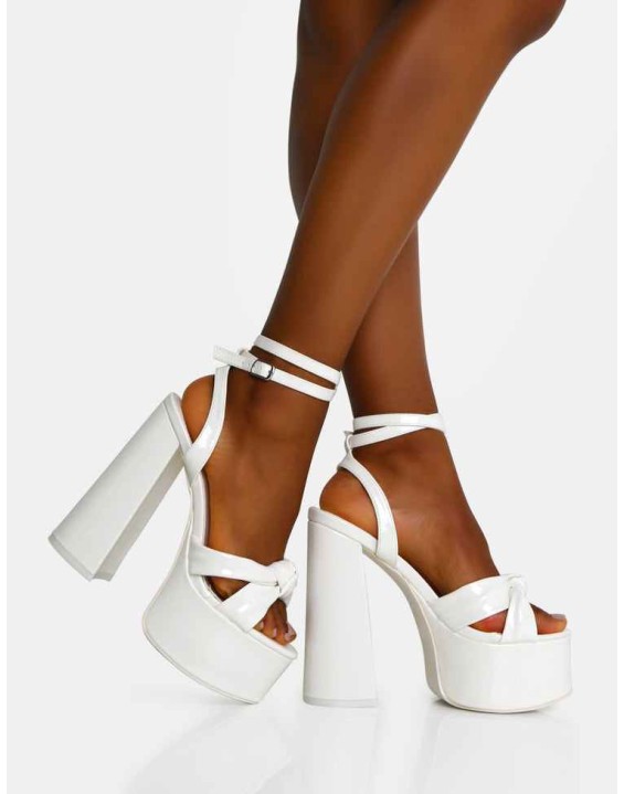 Leo Edition White Patent Platform High Heels
