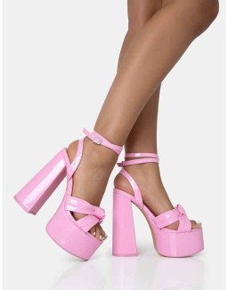 Leo Edition Wide Fit Baby Pink Patent Platform High Heels