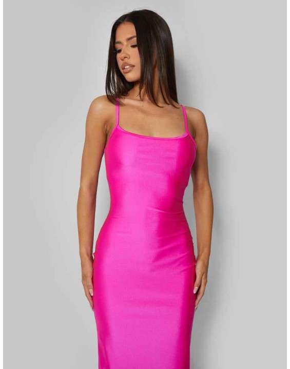 Second Skin Cami Maxi Dress Hot Pink