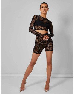 Second Skin Lace Short Black