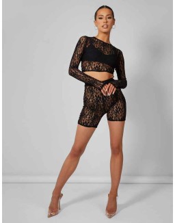 Second Skin Lace Short Black