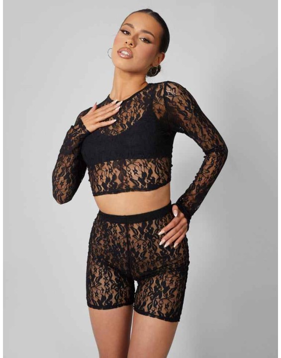 Second Skin Lace Short Black