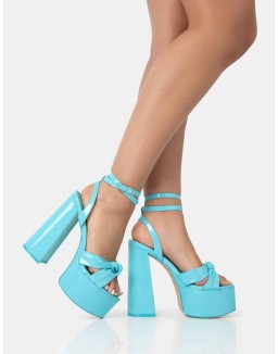 Leo Edition Baby Blue Patent Platform High Heels