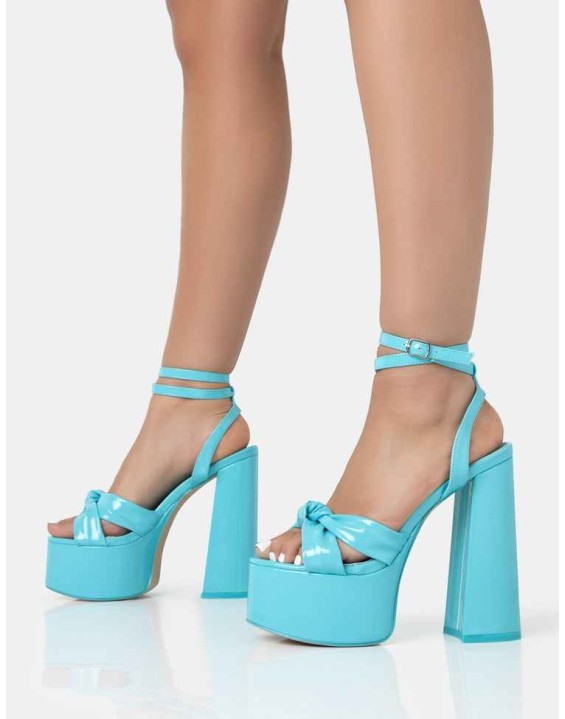Leo Edition Baby Blue Patent Platform High Heels