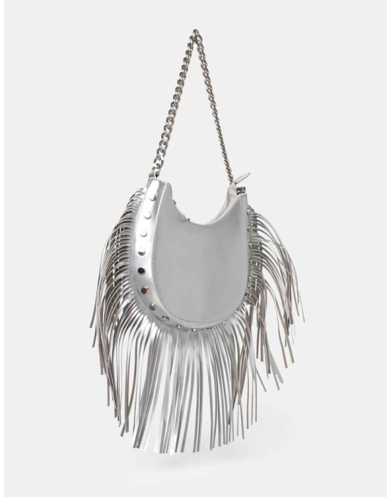 The Western Silver Metallic Tassle Shoulder Bag