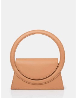 The Top Handle Tan Pu Circlur Handle Grab Bag