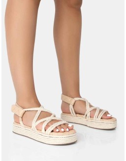 Duffy Ecru Rope Flat Dad Sandals