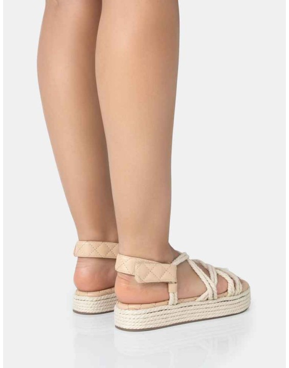 Duffy Ecru Rope Flat Dad Sandals