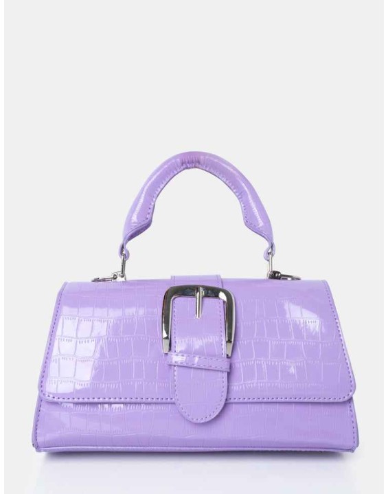 The Lisbon Lilac Croc Buckle Cross Body Bag