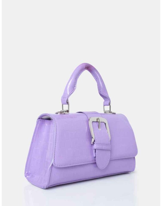The Lisbon Lilac Croc Buckle Cross Body Bag