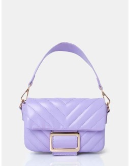 The Harlow Lilac Quilted Buckled Grab Bag