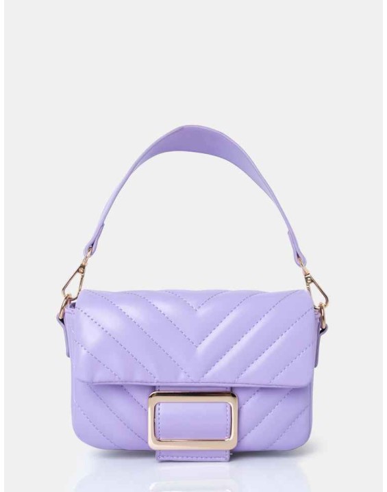 The Harlow Lilac Quilted Buckled Grab Bag