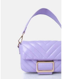The Harlow Lilac Quilted Buckled Grab Bag