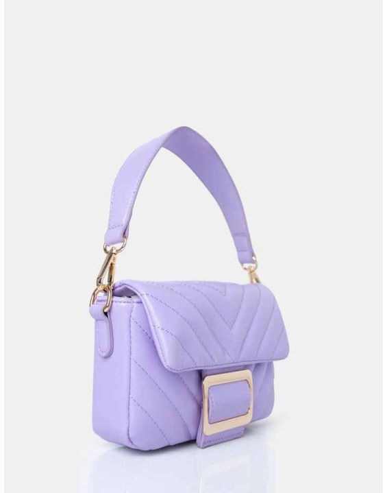 The Harlow Lilac Quilted Buckled Grab Bag