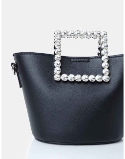 The Glam Black Pu Mini Bucket Grab Bag