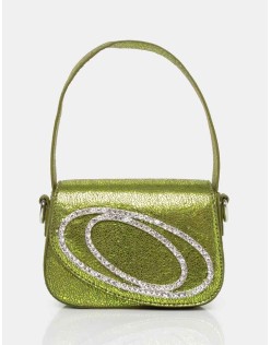 The Tonic Cracked Lime Pu Diamante Mini Grab Bag