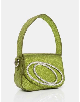 The Tonic Cracked Lime Pu Diamante Mini Grab Bag